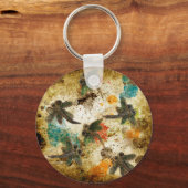 Dragonfly Flit Rustic Splash Sleutelhanger (Voorkant)