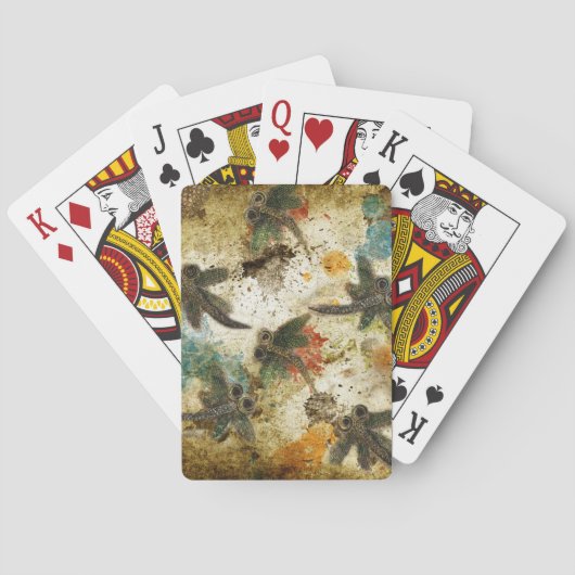 Dragonfly Flit Rustic Splash Speelkaarten (Achterkant)