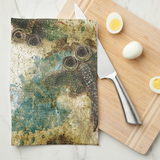 Dragonfly Flit Rustic Splash Theedoek (Quarter Fold)