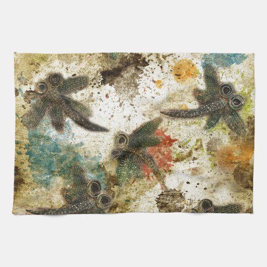 Dragonfly Flit Rustic Splash Theedoek (Horizontaal)