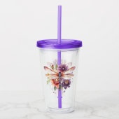 Dragonfly Floral Acryl Drinkbeker (Voorkant)