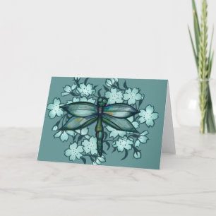 Dragonfly Floral Art libellen bloemen bloemen bloe Kaart