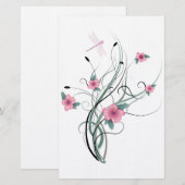 Dragonfly Floral Briefpapier (Voorkant / Achterkant)