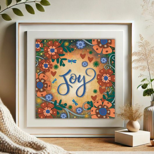 Dragonfly Floral Joy Inspirerende Gele Inspiratie Poster