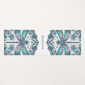 Dragonfly Floral Mandala Meditatie Turquoise Yogamat (Voorkant (horizontaal))