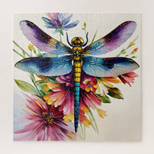 Dragonfly Floral Multicolor Art Legpuzzel