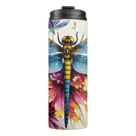 Dragonfly Floral Multicolor Art Thermosbeker