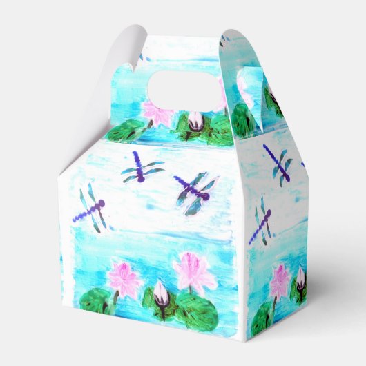 Dragonfly Floral, watervrij Bedankdoosjes (Voorkant Zijde)