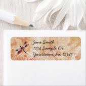 Dragonfly Flourish adreslabel Etiket (Insitu)