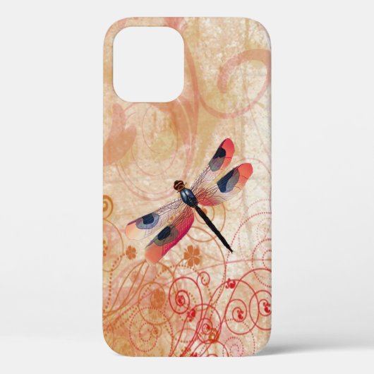 Dragonfly Flourish iPhone 12 Hoesje (Achterkant)