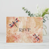 Dragonfly Flourish Reception RSVP Kaart (Staand voorkant)