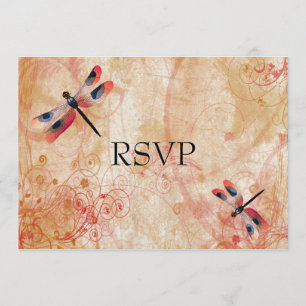 Dragonfly Flourish Reception RSVP Kaart