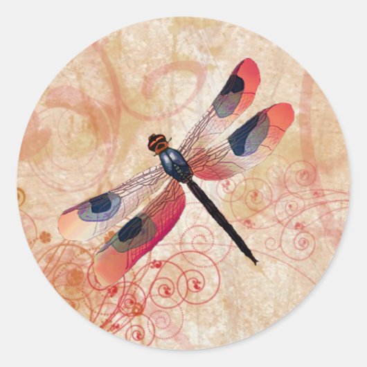 Dragonfly Flourish Sticker (Voorkant)