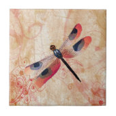 Dragonfly Flourish Tile Tegeltje (Voorkant)