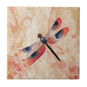 Dragonfly Flourish Tile Tegeltje