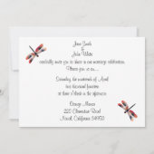 Dragonfly Flourish Wedding Invitation Kaart (Achterkant)