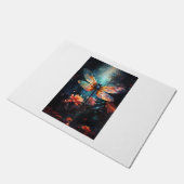 Dragonfly Flower Art - Glas in lood Deurmat (Schuin)