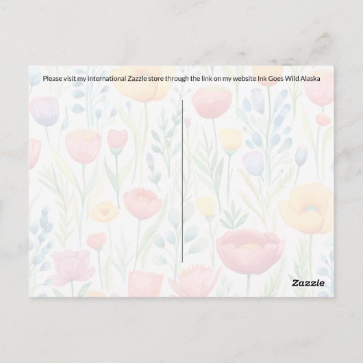 Dragonfly & Flowers - Briefkaart (Achterkant)