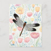 Dragonfly & Flowers - Briefkaart (Voorkant)