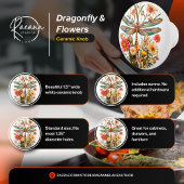 Dragonfly & Flowers Ceramic Knob Keramische Knop