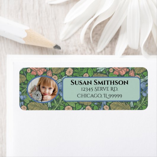  Dragonfly Flying Garden Return-adres Etiket (Insitu)