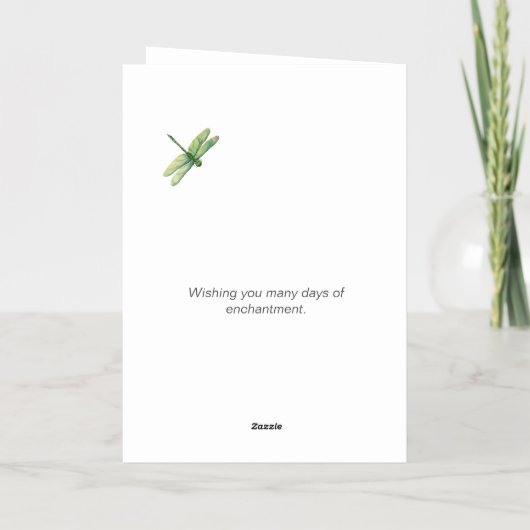 Dragonfly Folded Folie Birthday Kaart (Achterkant)