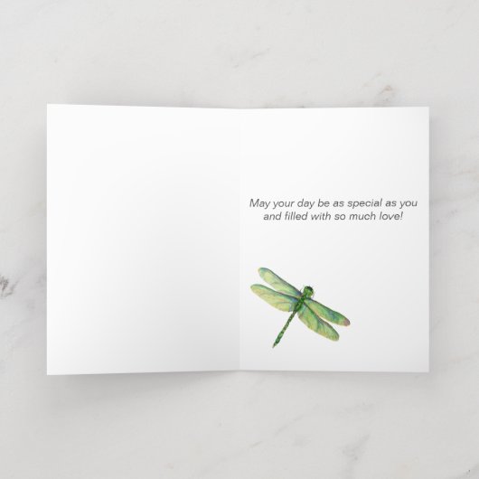 Dragonfly Folded Folie Birthday Kaart (Binnenlaag)