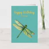 Dragonfly Folded Folie Birthday Kaart (Voorkant)