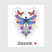 Dragonfly For Women Chakra Color Flower Dragonflie Sticker (Vel)