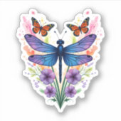 Dragonfly For Women Chakra Color Flower Dragonflie Sticker (Voorkant)