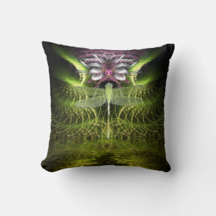 Dragonfly Fractal Magic Jumbo Kussen   Kussen