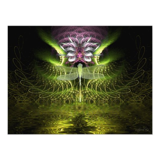 Dragonfly Fractal Magic Photo Foto Afdruk (Voorkant)