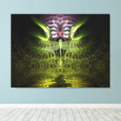 Dragonfly Fractal Magic Wrapped Canvas (Insitu (Houten vloer))