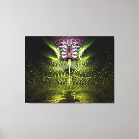 Dragonfly Fractal Magic Wrapped Canvas (Voorkant)