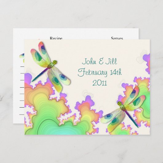 Dragonfly Fractal Recipe Kaart (Voorkant / Achterkant)