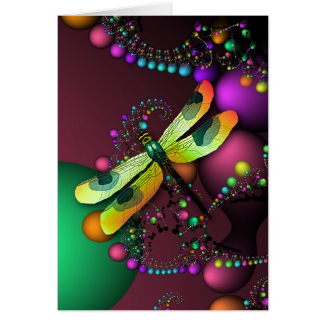 Dragonfly Fractals Kaart (Mardigras) (Voorkant)