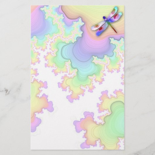 Dragonfly fractals stationery briefpapier (Voorkant)