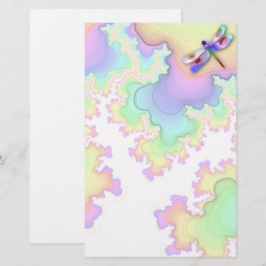 Dragonfly fractals stationery briefpapier (Voorkant / Achterkant)