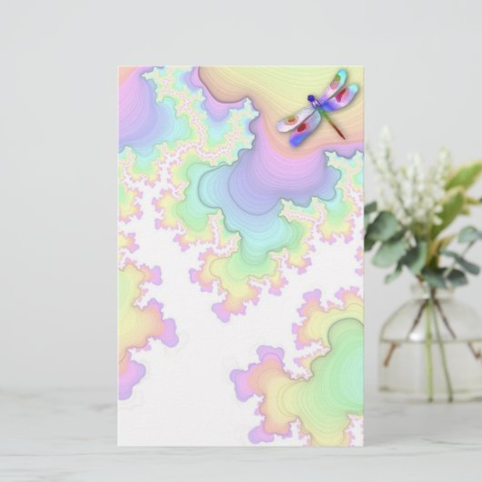 Dragonfly fractals stationery briefpapier (Staand voorkant)