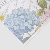Dragonfly Frans Script Blue Pink Hydrangea Flower Tissuepapier (Detail)