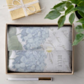 Dragonfly Frans Script Blue Pink Hydrangea Flower Tissuepapier (Geschenk)