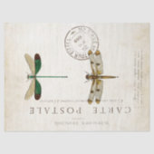 Dragonfly Franse carte Postale ontkoppeling Tissuepapier (Voorkant)