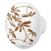 Dragonfly Frenzy Gold Ceramic Pull Keramische Knop (Rechts)