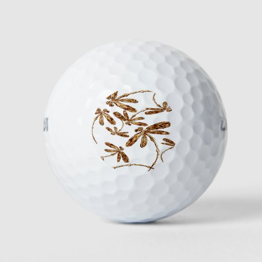 Dragonfly Frenzy Gold Golfballen (Voorkant)