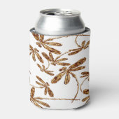 Dragonfly Frenzy Gold Koelbox Stubby Holder Blikjeskoeler (Blikje Voorkant)