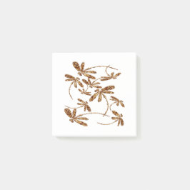 Dragonfly Frenzy Gold Post-it® Notes