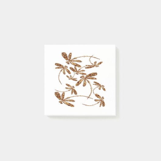 Dragonfly Frenzy Gold Post-it® Notes (Voorkant)