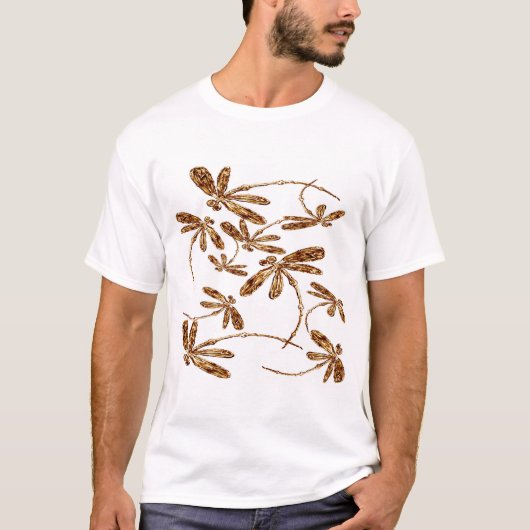 Dragonfly Frenzy Gold T-shirt (Voorkant)