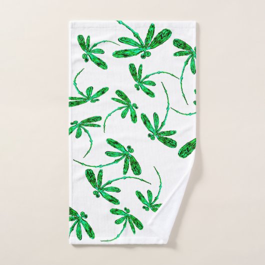 Dragonfly Frenzy Green Bad Handdoek (Handdoek)