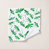 Dragonfly Frenzy Green Bad Handdoek (Wasdoekje)